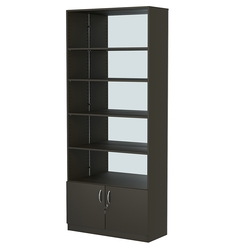 Стеллаж из ДСП с 4-мя полками 350x900 мм серии LEVEL-4 №13-2 (З/C - ЗЕРКАЛО), Черный