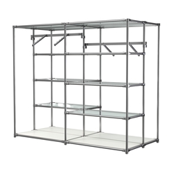 Хромированное вешало ПЛАТФОРМА №3-1 с полками стекло 6мм, Белый