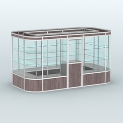 Павильон из профиля островной №4а, Ясень Анкор темный