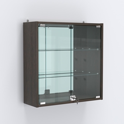 Витрина настенная №201-2А с зеркалом, Дуб Венге