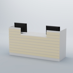 Ресепшен Атлант с накладными планками №6, Белый + Крем Вайс