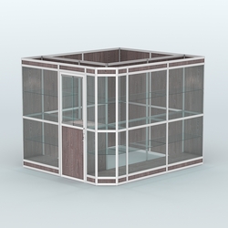 Павильон из профиля угловой №6в (5,5 кв.м), Ясень Анкор темный