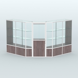 Павильон из профиля угловой №7б (9 кв.м), Ясень Анкор темный