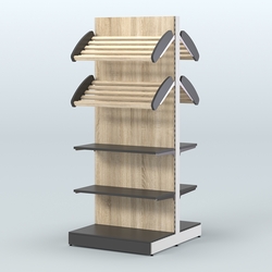 Высокий обзорный островной стеллаж для хлеба и выпечки СХОВ-05, Черный + Дуб Сонома