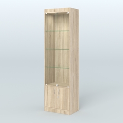 Витрина из ДСП с дверками для аптеки №2-400-1, Дуб Сонома