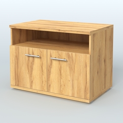 Тумба под оргтехнику, цвет дуб шамони темный, Дуб Золотистый