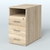 Тумба приставная с 3 ящиками (метабокс) и нишей с замком без топа Индиго Вуд, цвет белый + дуб светлый Дуб Сонома