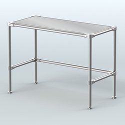 Стол средний D-42 с полкой зеркало 4мм, Дуб Золотистый