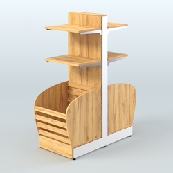 Низкий островной стеллаж средний для хлеба и выпечки СХОН-08, Дуб Золотистый