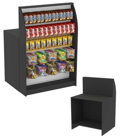 Высокий торговый кассовый прилавок под вывеску товаров импульсных покупок Импульс №2-2-900, Черный