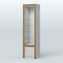 Витрина высокая с декором №ВБА-502С, Серый