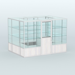 Павильон из профиля островной №1б, Ясень Анкор светлый