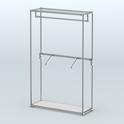 Торговая система ХРОМ без ДСП 1200 мм с поручнями №2, Ясень Анкор светлый