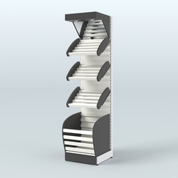 Стеллаж для хлеба и выпечки с нижней корзиной и фризом Феникс №4КФ, Черный и Белый