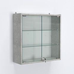 Витрина настенная №201-1А с прозрачными полками, Метрополитан Грей