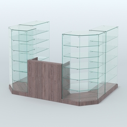 Торговый стеклянный павильон Абсолют №2 (открытый) (4.13 кв.м), Ясень Анкор темный