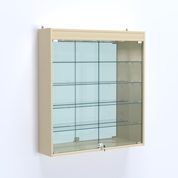 Витрина настенная №204-4А зеркальная с подсветкой, Крем Вайс