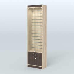 Витрина закрытая из ДСП с экономпанелью для аптеки №2-300-4, Дуб Сонома + Дуб Венге