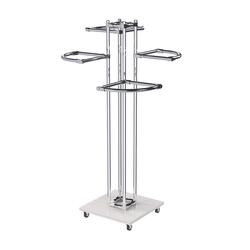 Торговое хромированное вешало с разноуровневыми поручнями СЕКТОР №1-1, Ясень Анкор светлый - U31104