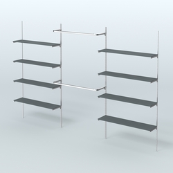 Neo Fix №7 с открытыми полками из ДСП и поручнями (3600 мм), Темно-Серый