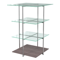 Торговый стенд Экспозиция с полками №1 (с тремя стеклянными полками 6 мм), Ясень Анкор темный