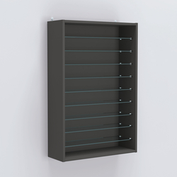 Витрина настенная №202-5Г открытая с девятью полками, Черный