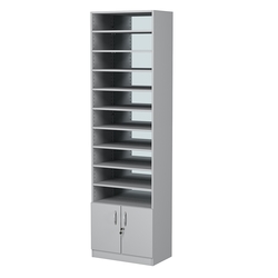 Стеллаж из ДСП с 9-ю полками 350x600 мм серии LEVEL-9 №6-2 (З/C - ЗЕРКАЛО), Серый