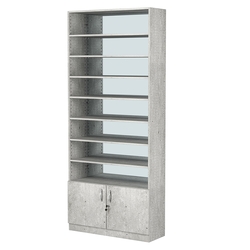 Стеллаж из ДСП с 8-ю полками 300x900 мм серии LEVEL-8 №12-2 (З/C - ЗЕРКАЛО), Метрополитан Грей