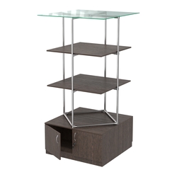 Торговые стенды Экспозиция с полками и тумбами №3 (с двумя полками ДСП 16мм), Дуб Венге