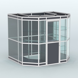 Павильон из профиля пристенный №7в (4,32 кв. м), Антрацит