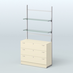 Система ЭЛЕГАНТ №9 без ДСП с тумбой T13 (1200 мм), Крем Вайс