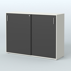 Тумба с раздвижными фасадами Тиана, Белый и Черный