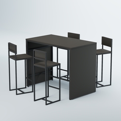 Комплект барный стол "Кофе-брейк" №3 и стулья, Черный