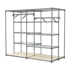 Хромированное вешало ПЛАТФОРМА №3-1 с полками стекло 6мм, Крем Вайс