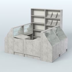 Торговый Островок "Эконом" №18 (5, 5 кв.м), Метрополитан Грей + Белый