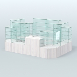 Павильон ИСТРА в центр зала №3а (закрытый) (8, 26 кв.м), Ясень Анкор светлый