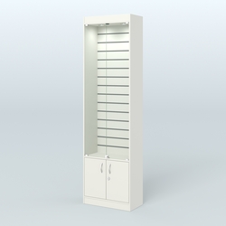 Витрина закрытая из ДСП с экономпанелью для аптеки №2-300-4, Белый