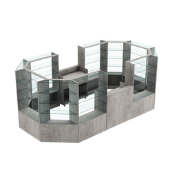 Торговый островок в центр зала ГРАЦИЯ №5 (открытый) (8, 55 кв.м), Бетон Чикаго светло-серый F186 ST9