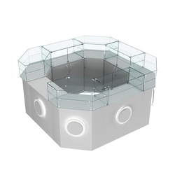 Торговый квадратный островок с накладками серии КРУГ №5 (7,62 кв.м), Серый