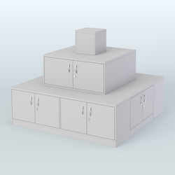 Островок-пирамида с накопителями для торговых центров №2, Серый