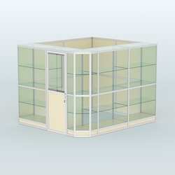 Павильон из профиля угловой №6г (5,5 кв.м), Крем Вайс