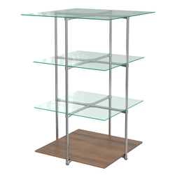 Торговый стенд Экспозиция с полками №1 (с тремя стеклянными полками 6 мм), Орех