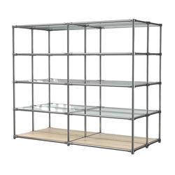 Хромированное вешало ПЛАТФОРМА №4-1 с полками стекло 6мм, Дуб Сонома