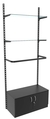 Настенная система с накопителем П-поручнем и прозрачными полками для одежды ЛОФТ №7 (900мм) Черный