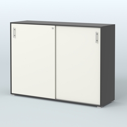 Тумба с раздвижными фасадами Тиана, Черный + Белый