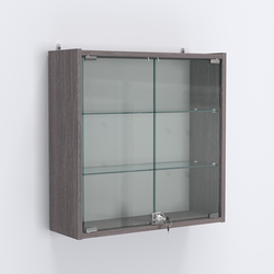 Витрина настенная №201-1А с прозрачными полками, Ясень Анкор темный