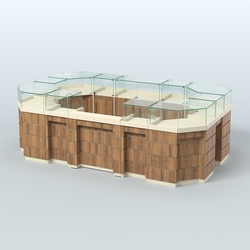 Торговый островок GOLD №4 (6,75 кв.м), Крем Вайс + Орех