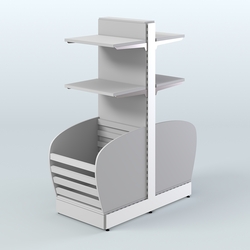 Низкий островной стеллаж средний для хлеба и выпечки СХОН-08, Серый