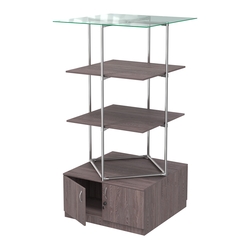 Торговые стенды Экспозиция с полками и тумбами №3 (с двумя полками ДСП 16мм), Ясень Анкор темный