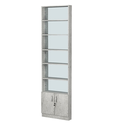 Стеллаж из ДСП с 5-ю полками 100x600 мм серии LEVEL-5 №1-2 (З/C - ЗЕРКАЛО), Метрополитан Грей